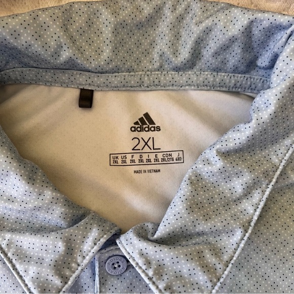ADIDAS Diamond Dot Print Sport performance Polo  Shirt SIZE 2XL blue golf - Picture 4 of 6